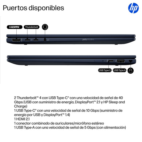 EAN 198990541150 - HP EliteBook X Flip G1i Next Gen AI PC Wolf Pro Security Edition Copilot+ PC Intel Core Ultra 7 258V Híbri imagen 5