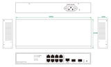Managed Layer 2+ Switch, 8 X  Gigabit Ports, 2 X Gigabit
