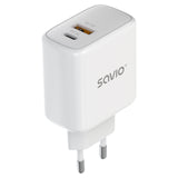 EAN 5905106070221 - Savio LA-12 cargador de dispositivo móvil Universal Blanco Corriente alterna Carga rápida Interior imagen 5