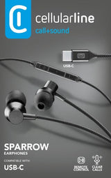 EAN 8018080353970 - Cellularline 8018080353970 Alámbrico Dentro de oído Llamadas/Música USB Tipo C Negro imagen 2