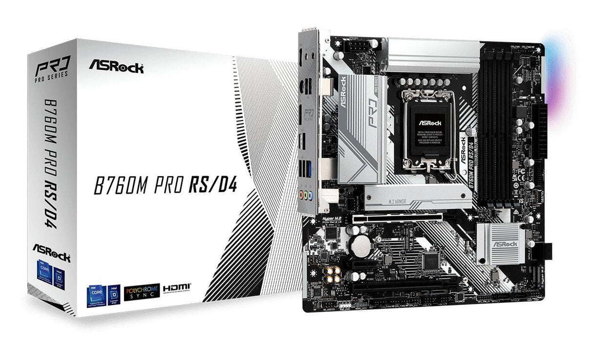 Placa Base Asrock B760m Pro Rs D4 1700 M-Atx Hdmi Dp Ddr4 Retail