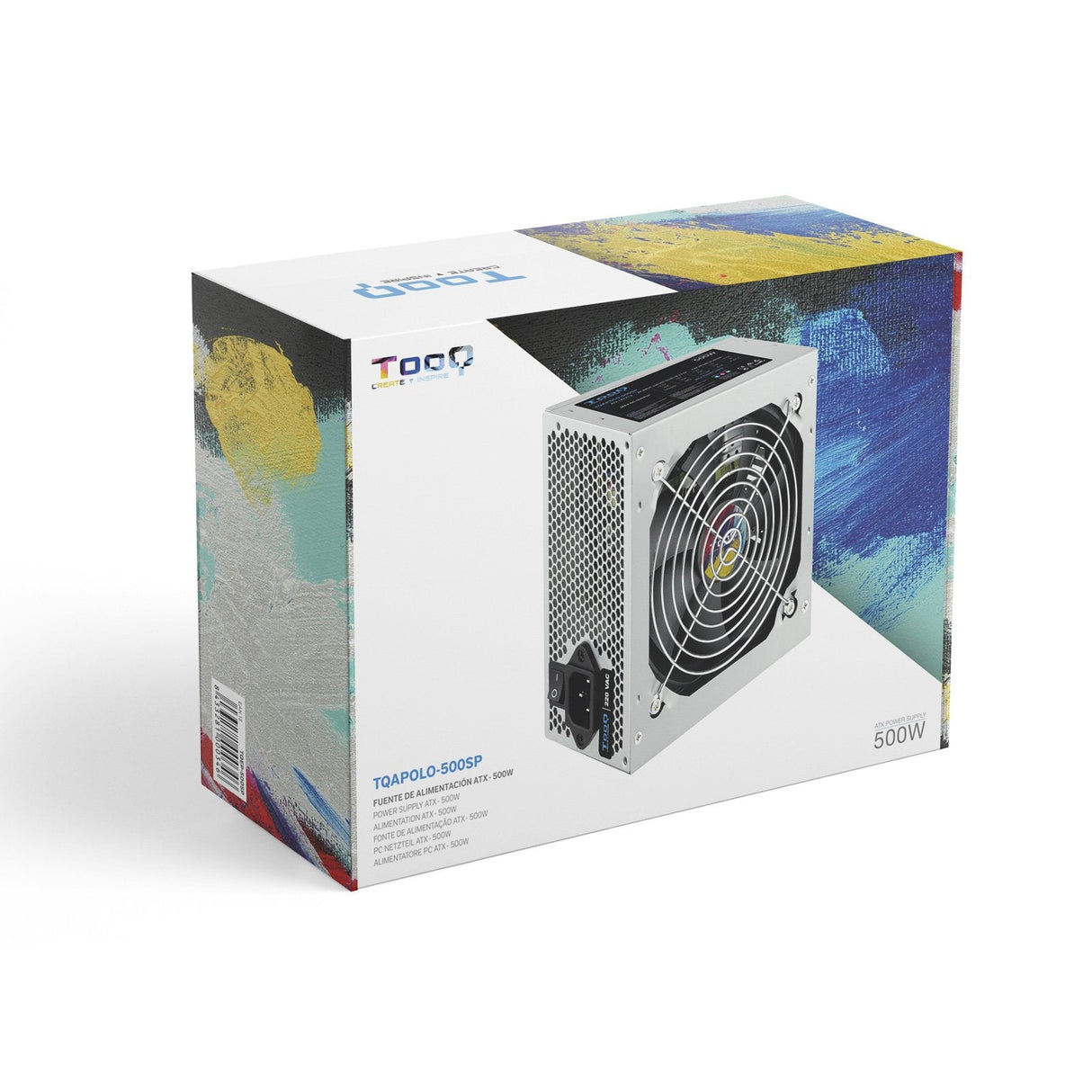 EAN 8433281010260 - TooQ TQAPOLO-500SP unidad de fuente de alimentación 500 W 20+4 pin ATX ATX Plata imagen 7