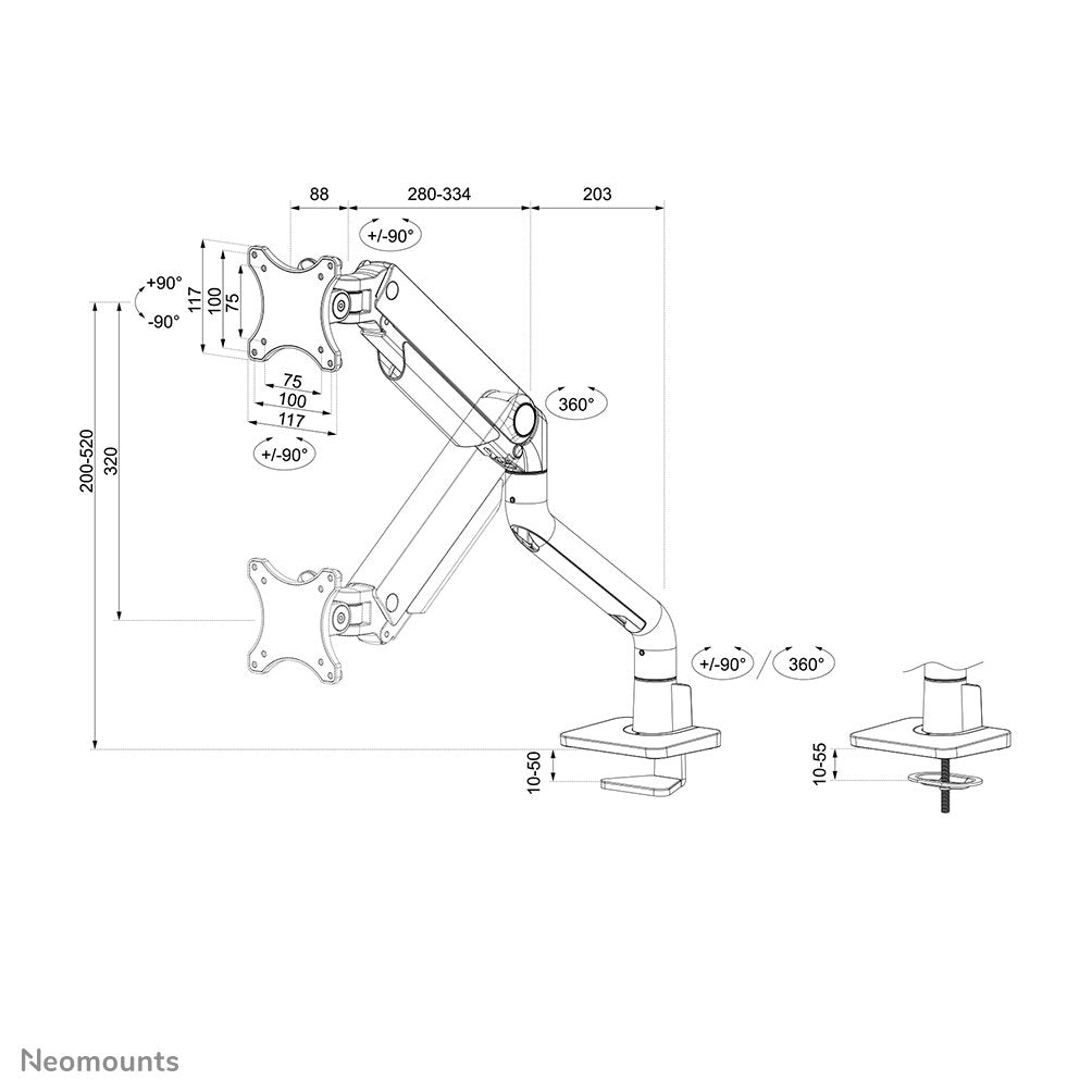 EAN 8717371441210 - Neomounts DS70S-950BL1 soporte para monitor 124,5 cm (49") Escritorio Negro imagen 20