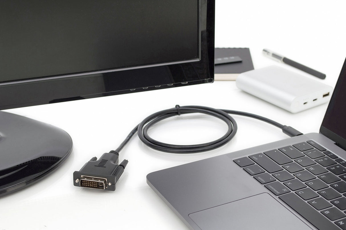 EAN 4016032451358 - Digitus AK-300332-020-S adaptador de cable de vídeo 2 m USB Tipo C DVI-D Negro imagen 4