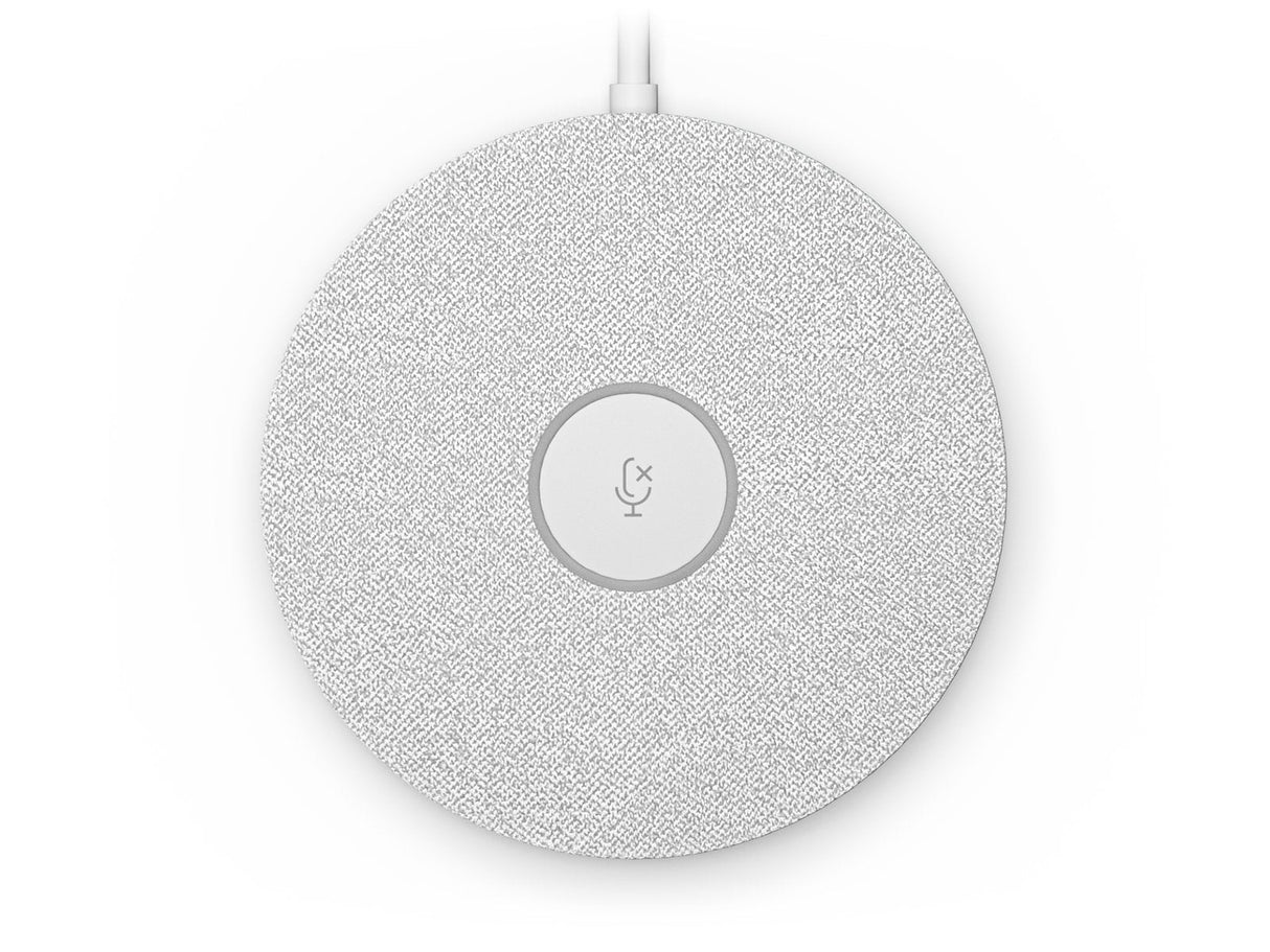 Logitech Base De Microfono Rally - Tecnologia Rightsound - Indicador Led De Silencio - Apto Para Techos - Color Blanco