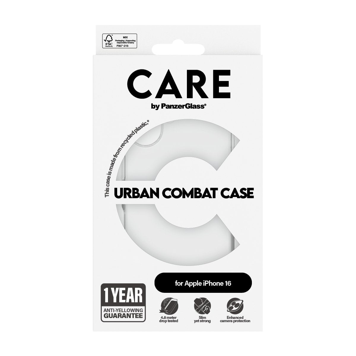 EAN 5715685004193 - PanzerGlass CARE™ by ® Urban Combat Case Transparent iPhone 16 funda para teléfono móvil Transparente imagen 3