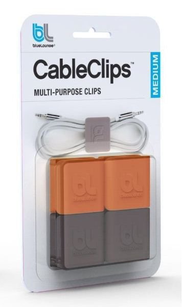 Bluelounge Cableclip Abrazadera Para Cable Gris, Naranja 4 Pieza(S)