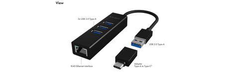 EAN 4250078171805 - ICY BOX IB-HUB1419-LAN USB 3.2 Gen 1 (3.1 Gen 1) Type-A Negro imagen 2