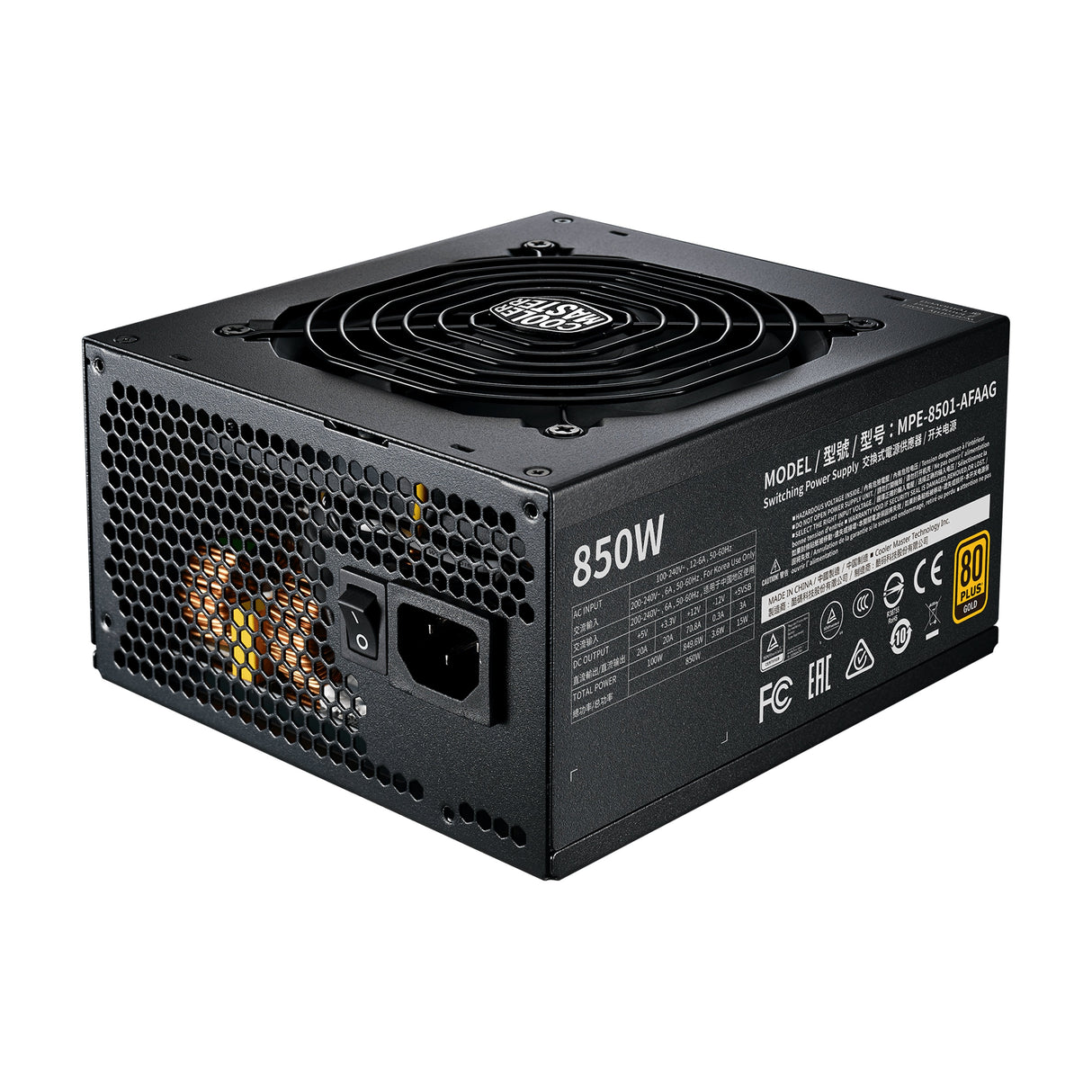 Fuente De Alimentacion Cooler Master Mwe Gold V2 850 850w Ful Modular 80+ Gold Bulk Mpe-8501-Afaag-Nl