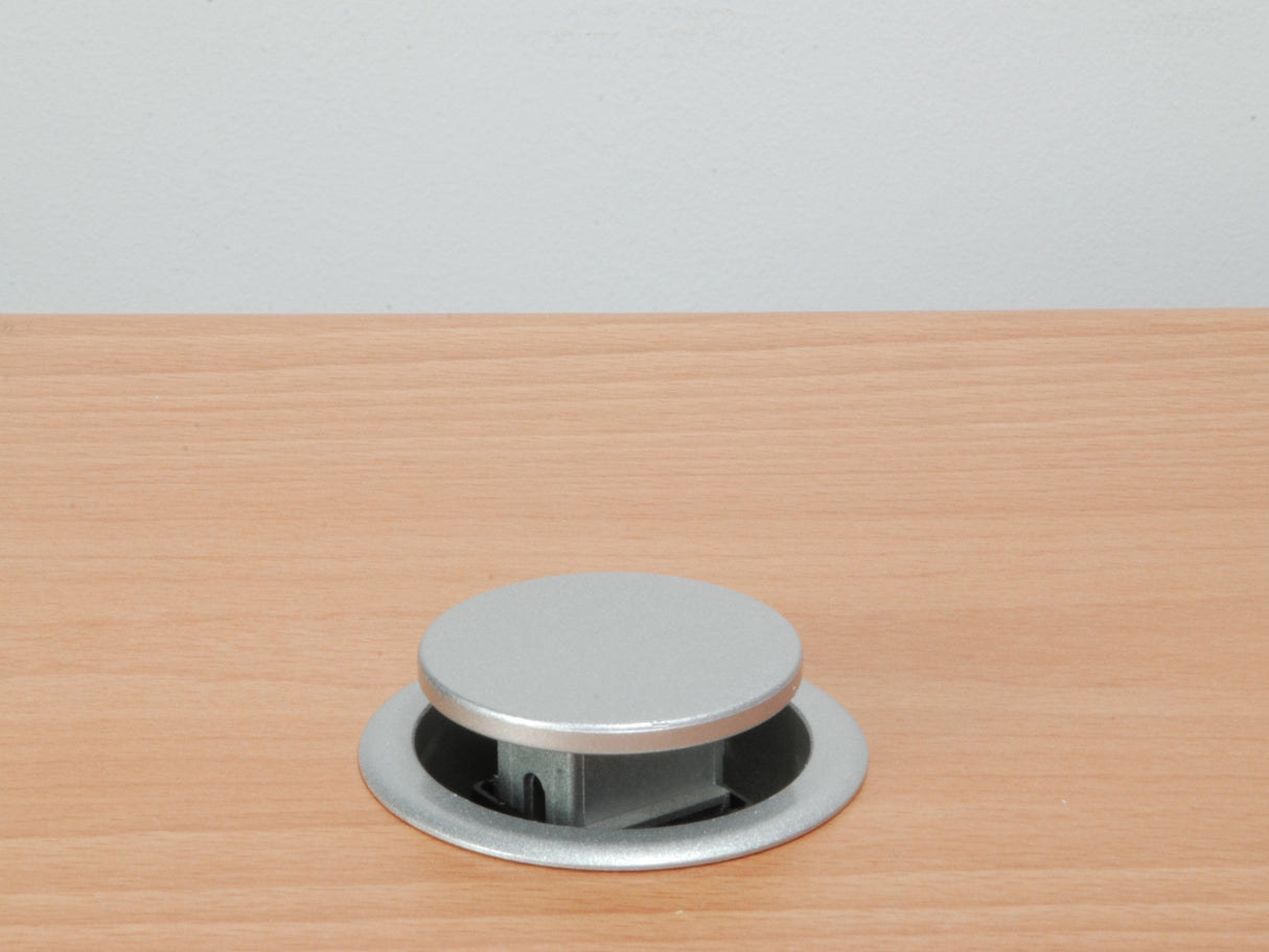 Regleta Equip Pop-Up  Para Mesa 3 Tomas + 2 Puertos Usb   Con Interruptor Aluminio  Diametro 60mm