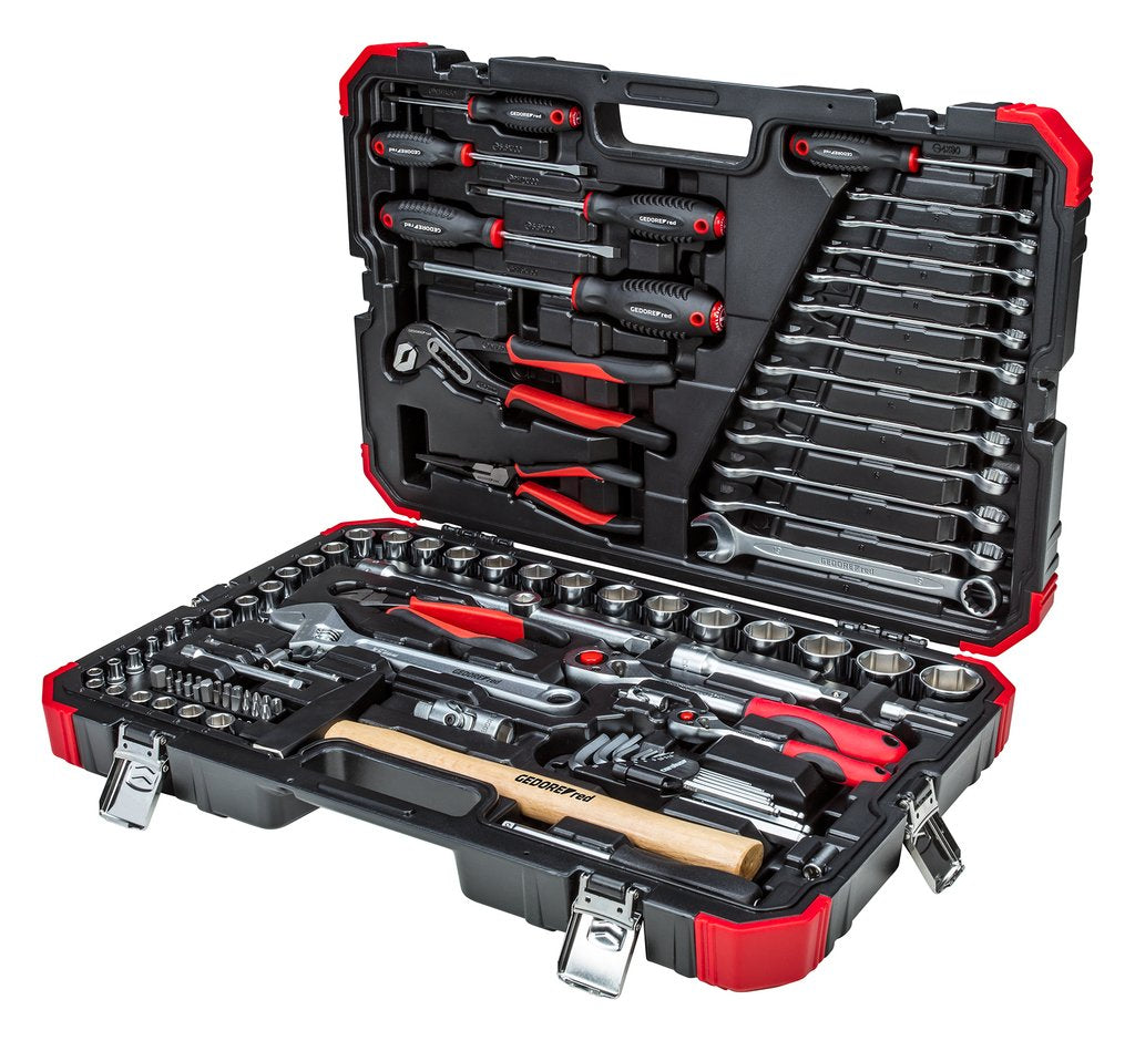 Gedore Kit De Herramientas Y Llaves De Tubo Rojo 1/4 "+ 1/2", 100 Piezas