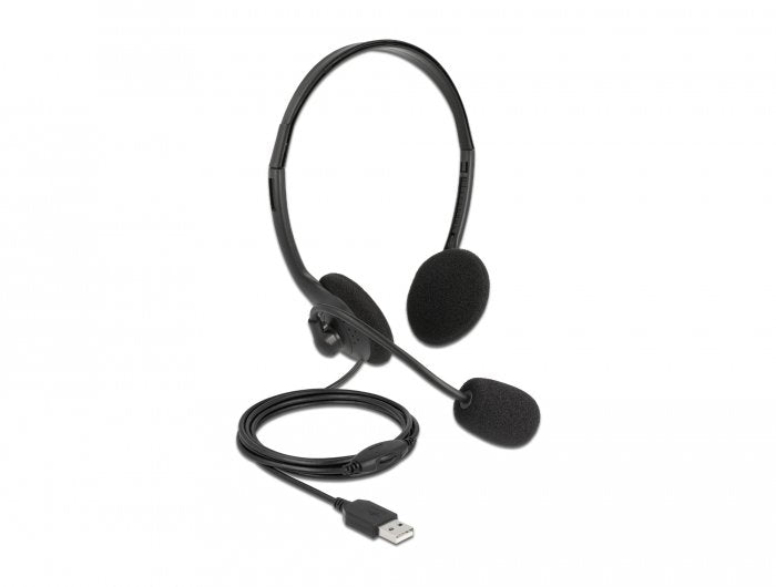 Delock 27178 Auriculares Estéreo Usb Con Control De Volumen Para Pc Y Portátil - Ultra Ligeros