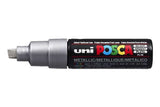 Uniball Marcador Posca Pc-8k No Permanente Punta Biselada 8.0mm Plata Metálico