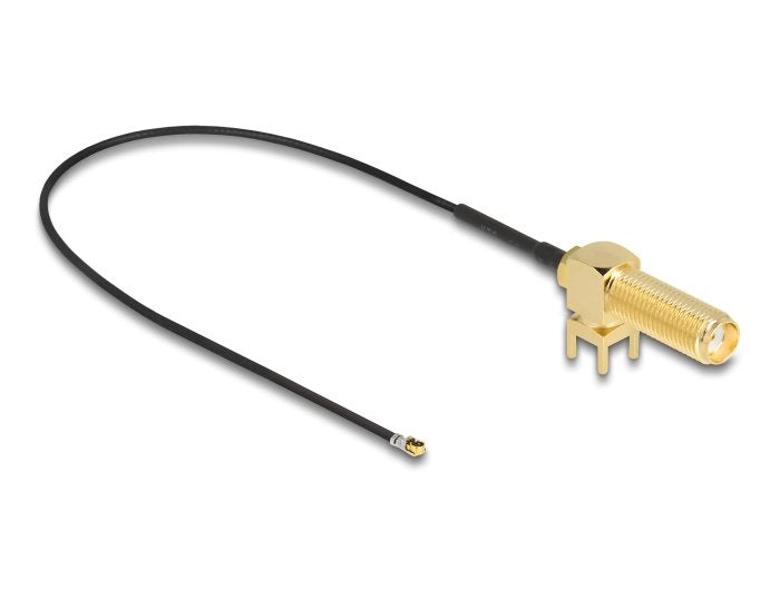Delock 12028 Antena Cable Sma 90° Pcb Mampara Hembra A I-Pex Inc., Mhf® 4l Macho 1.13 25 Cm Longitud De Hilo 15 Mm