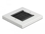 Delock Cablemanagement Abdeckblende 86 X 86 Mm Mit Schwarzen Bürstenstreifen