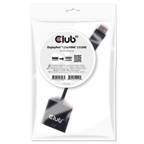 EAN 8719214470975 - CLUB3D CAC-2070 adaptador de cable de vídeo 0,21 m Negro imagen 2
