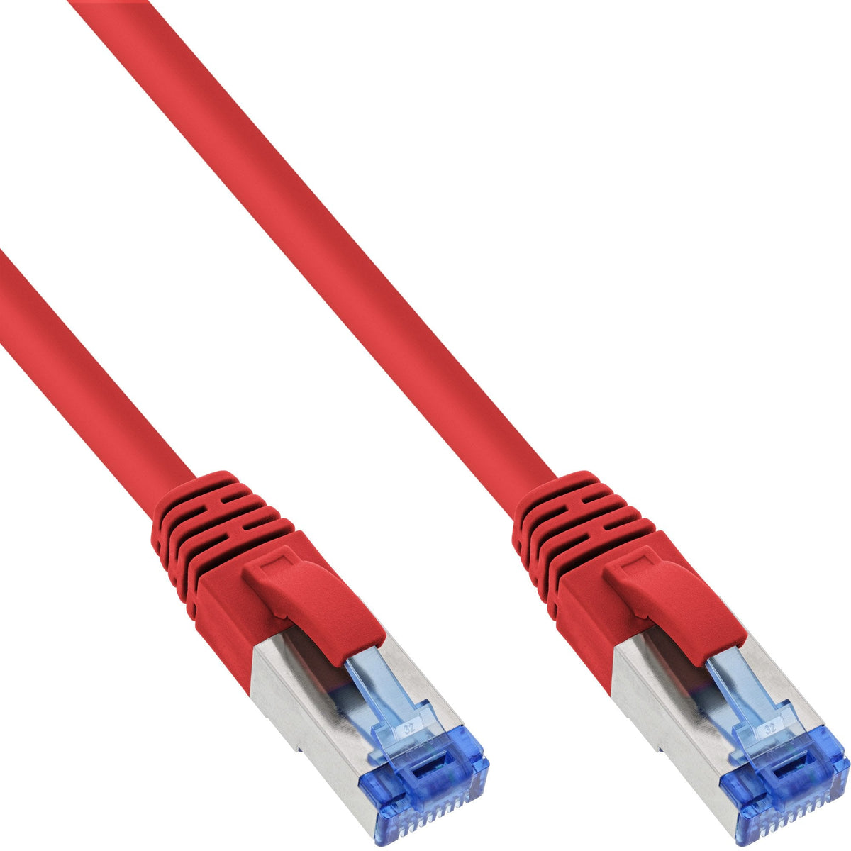 Cable De Red Inline S/Ftp Pimf Cat.6a Libre De Halógenos 500mhz Rojo 7.5m