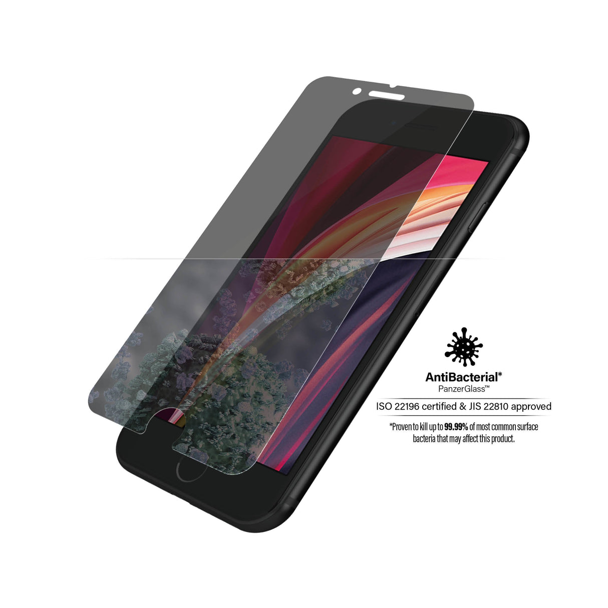 Protector De Pantalla Panzerglass P2684 Para Iphone 6/6s/7/8/Se (2020) Cristal Templado Bordes Redondeados Filtro Privacidad