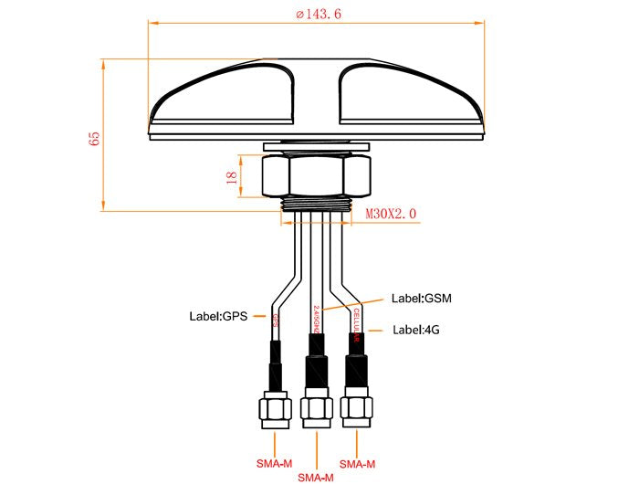 Antena Lte Delock Sma 3.0dbi Multibanda
