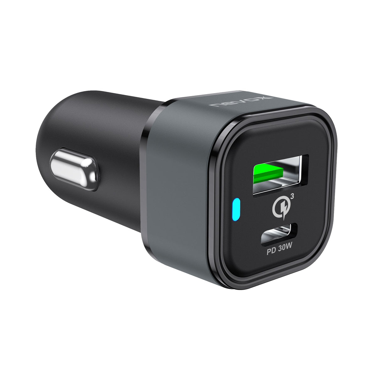 Nevox 30w Usb-C + Usb Qc 3.0 48w Kfz-LadegerT Schwarz