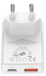 4smarts Netzladegert Flatplug Duos 20w Gan 1c+1a, Wei