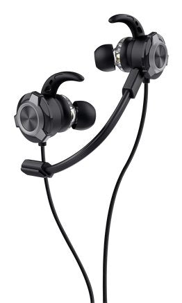 Auricular De Boton Gaming Gxt 406 Pine Multiplataforma Negro Trust Estuche Protector/ Micrófono De Brazo Extraible