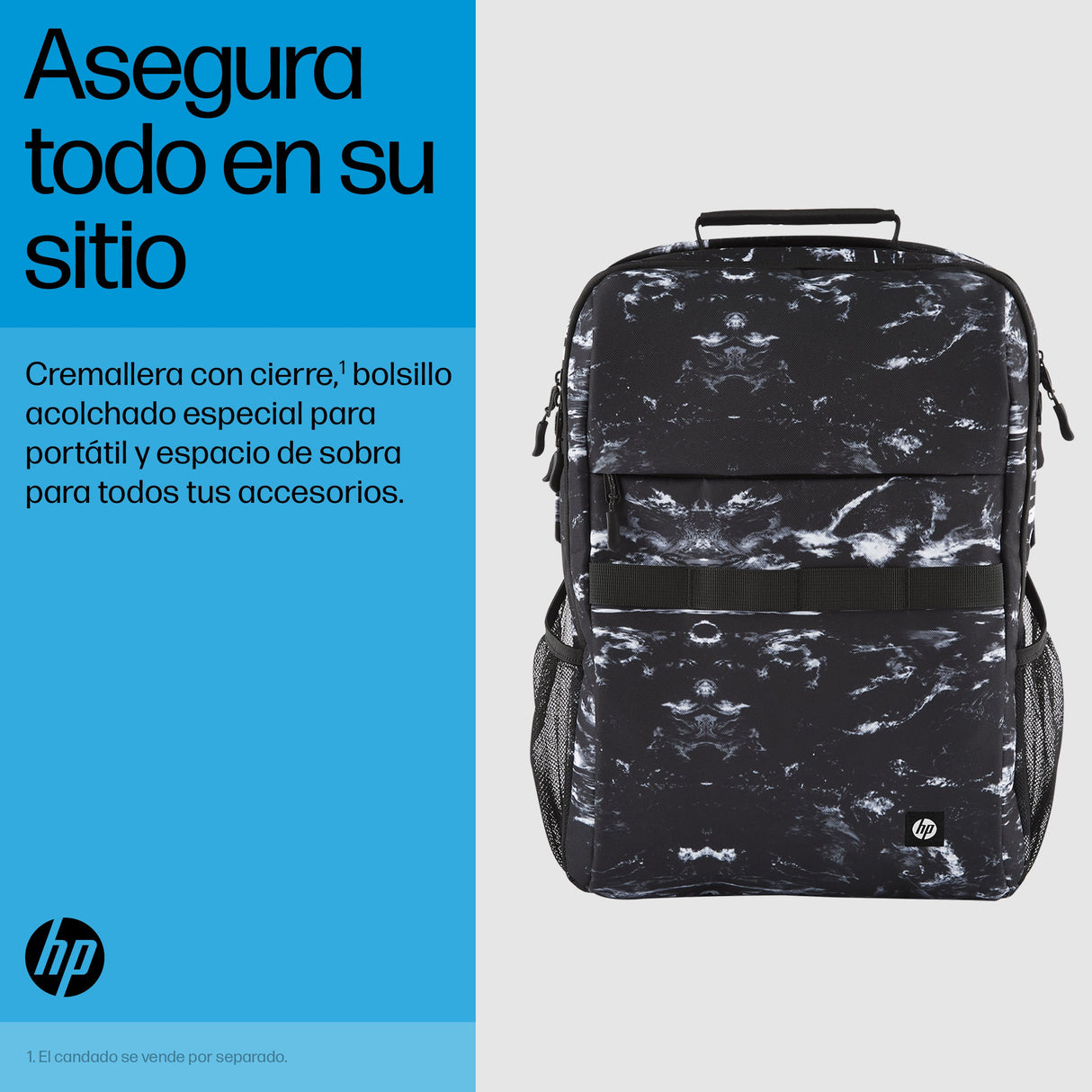EAN 0197192501252 - HP Campus XL Marble Stone Backpack 40,9 cm (16.1") Negro, Gris imagen 6