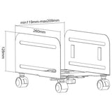 Inline Pc-Trolley, Soporte Con Ruedas Para Pc Máx. 10 Kg, Negro