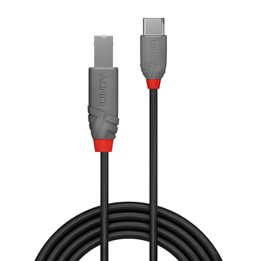 Lindy Cable Usb 2.0 Tipo C A B De 1 M, Línea Antracita