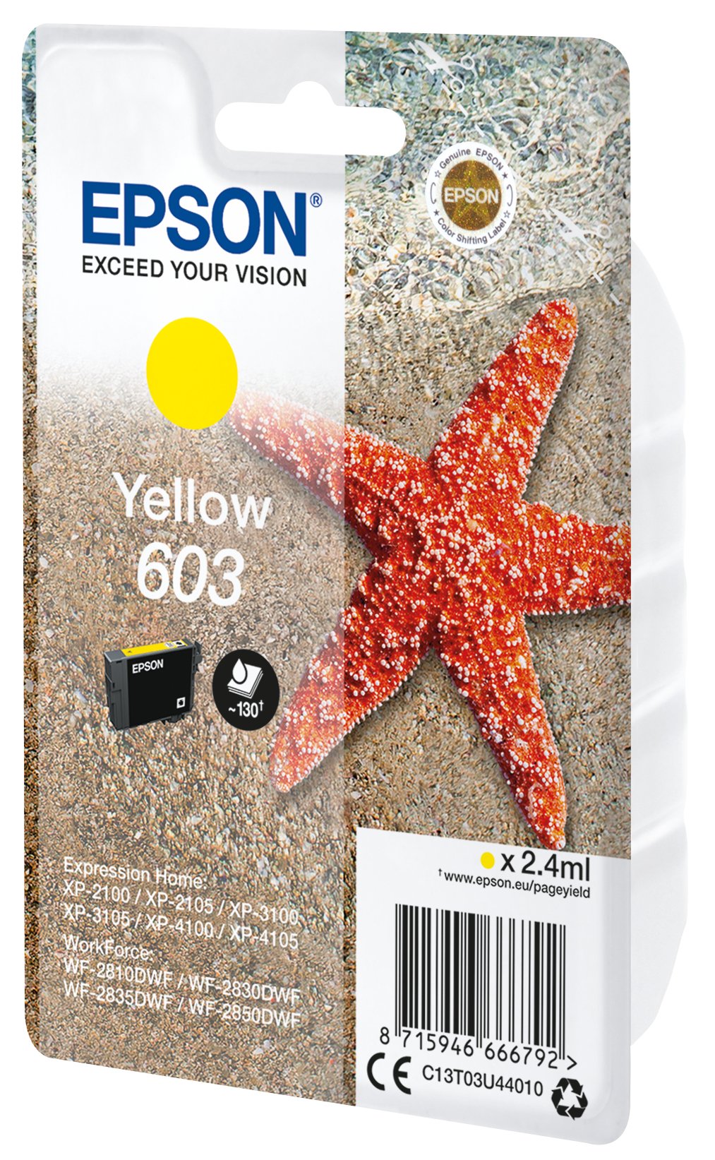 Cartucho Original Epson 603 Amarillo - C13t03u44010 Ml-2.4pag-130
