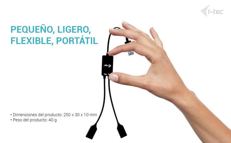 EAN 8595611707384 - i-tec USB-A Cable HUB 2 port (2x USB-A) cable USB USB 3.2 Gen 1 (3.1 Gen 1) 0,1 m USB A 2 x USB A Negro imagen 10