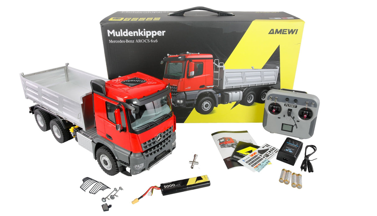 Amewi Mercedes-Benz Arocs Muldenkipper 6x6 1:14 Rtr Rojo 14+