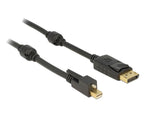 Delock Cable Mini Displayport 1.2 Macho Con Tornillo  Displayport Macho 4k Negro 2 M
