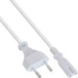 Cable De Alimentación Inline, Conector Euro A Conector Euro8, Blanco, 0,5 M