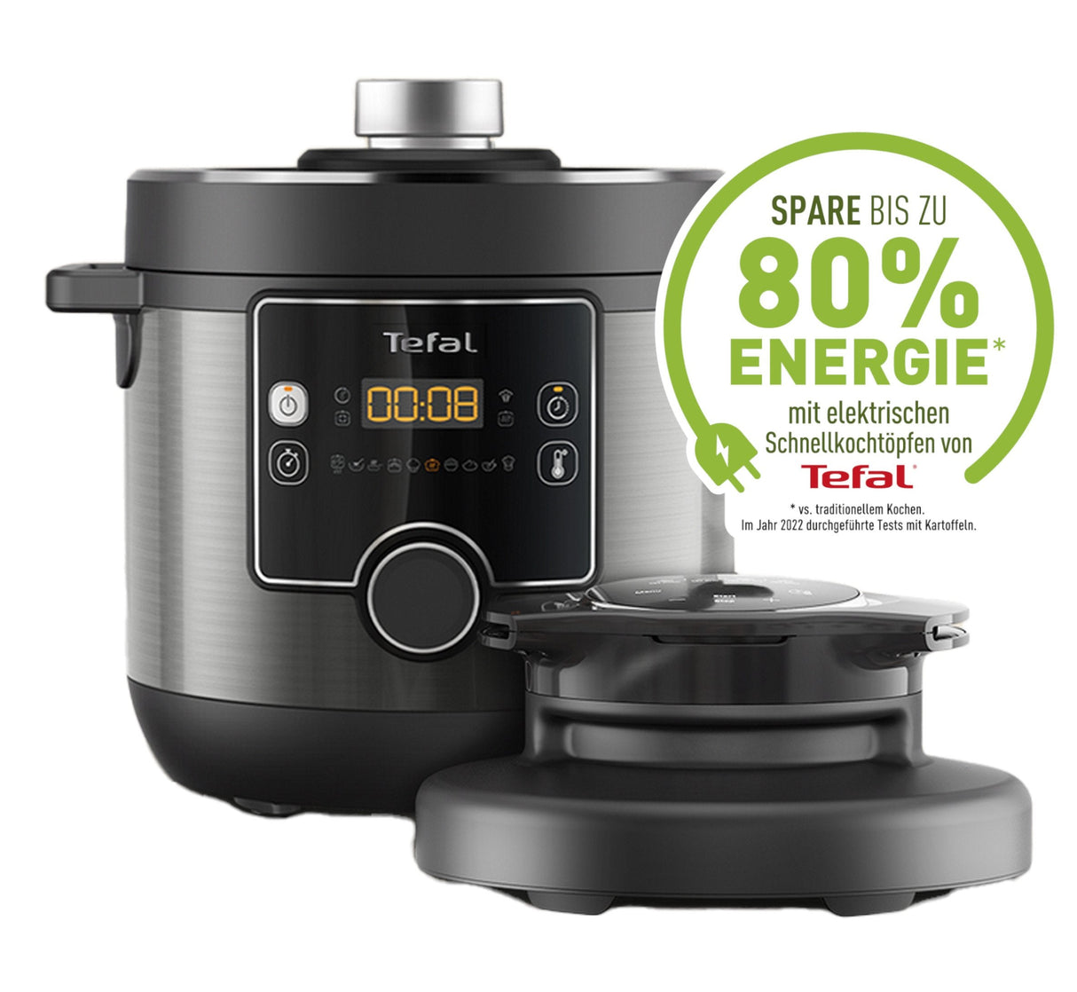Tefal Cy7788 Olla Multifunción Turbo Cocina Y Fry, Negro