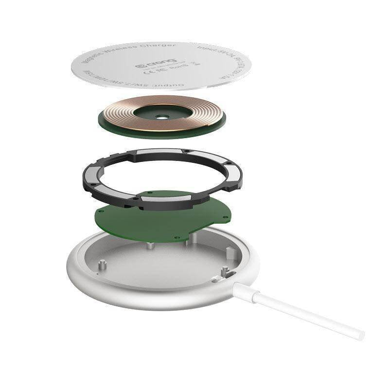 Magspot Wireless Charger Aluminiowa Ladowarka Indukcyjna Magsafe 15w Srebrna