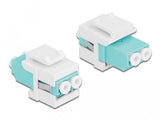 Keystone Modul Lc Duplex Buchse Zu Lc Duplex Buchse Aqua   Weiss