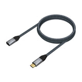 Aisens Cable Alargador Usb 3.1 Tipo-C 20gbps 5a 100w Usb Tipo-C Macho Usb Tipo-C Hembra 1m Gris