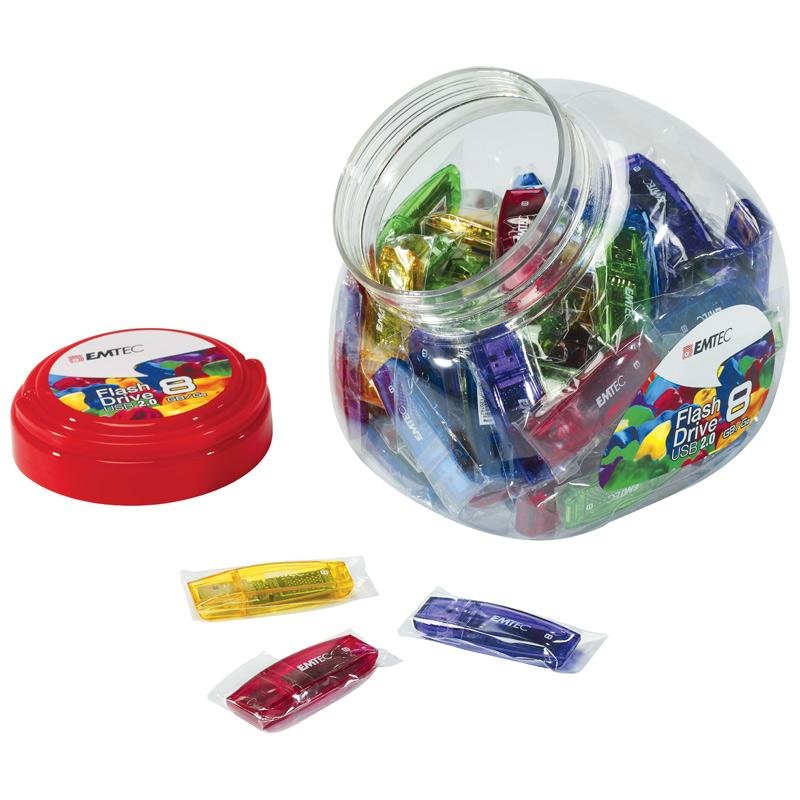 Emtec Usb2.0 C410 8gb Candy Jar 80 Pces