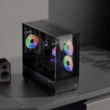 Caja Micro-Atx Aerocool P300d Digi Argb Cristal Templado Pr