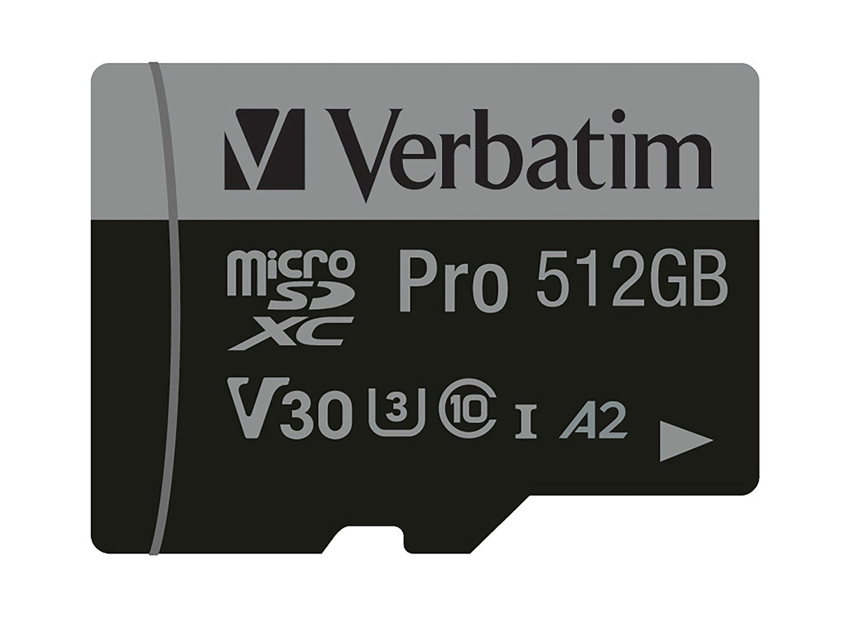 Verbatim Microsdxc-Card 512gb, Pro, U3, Uhs-I, 4k Uhd