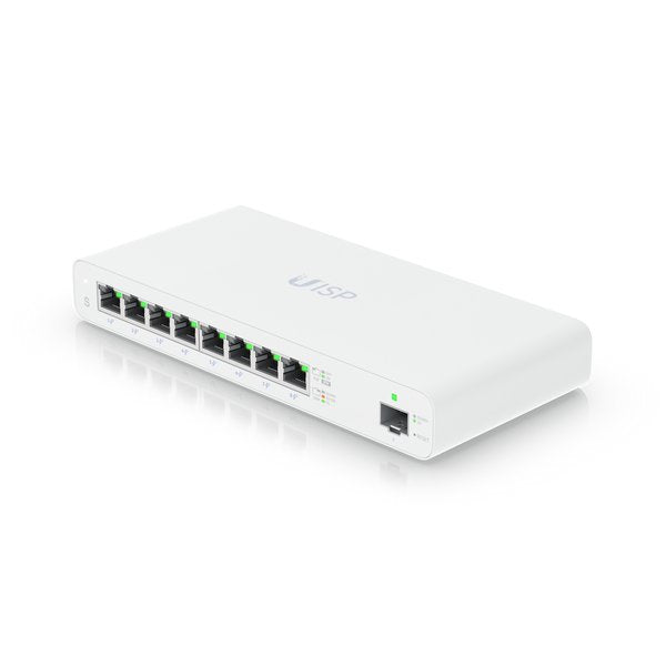 Ubiquiti Uisp-S-Eu Gigabit Poe Switch For Micropop Applications, 8x Gbe Rj45 Ports With Passive Poe, 1x Sfp, 110w