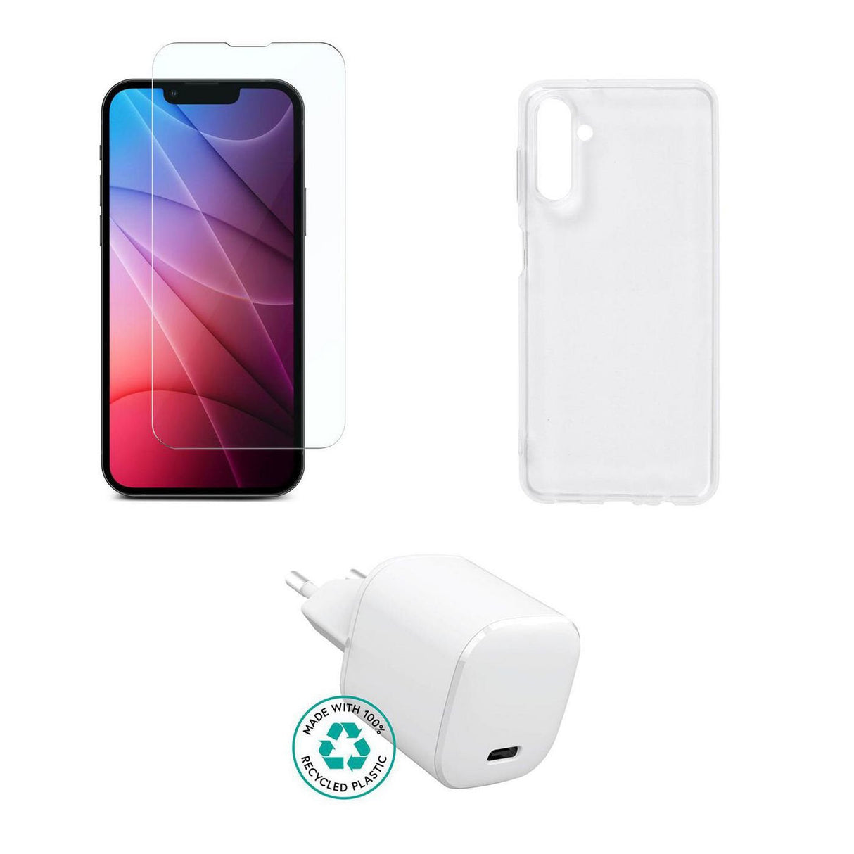 Cover For Kit For Samsung Galaxy A13 - 5g. Charger, Cover, Glass. - Brown Box. - Warranty: 24m