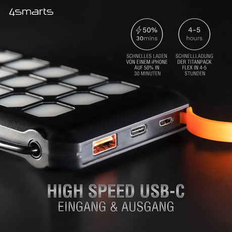EAN 4252011900220 - 4smarts TitanPack Flex Polímero de litio 10000 mAh Negro, Naranja imagen 10