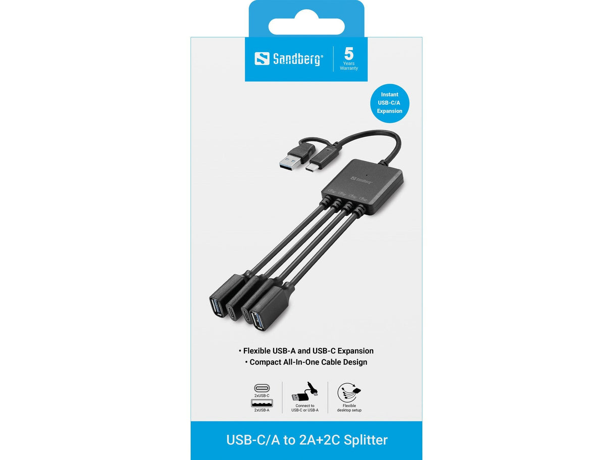 Usb-C/A To 2a+2c Splitter