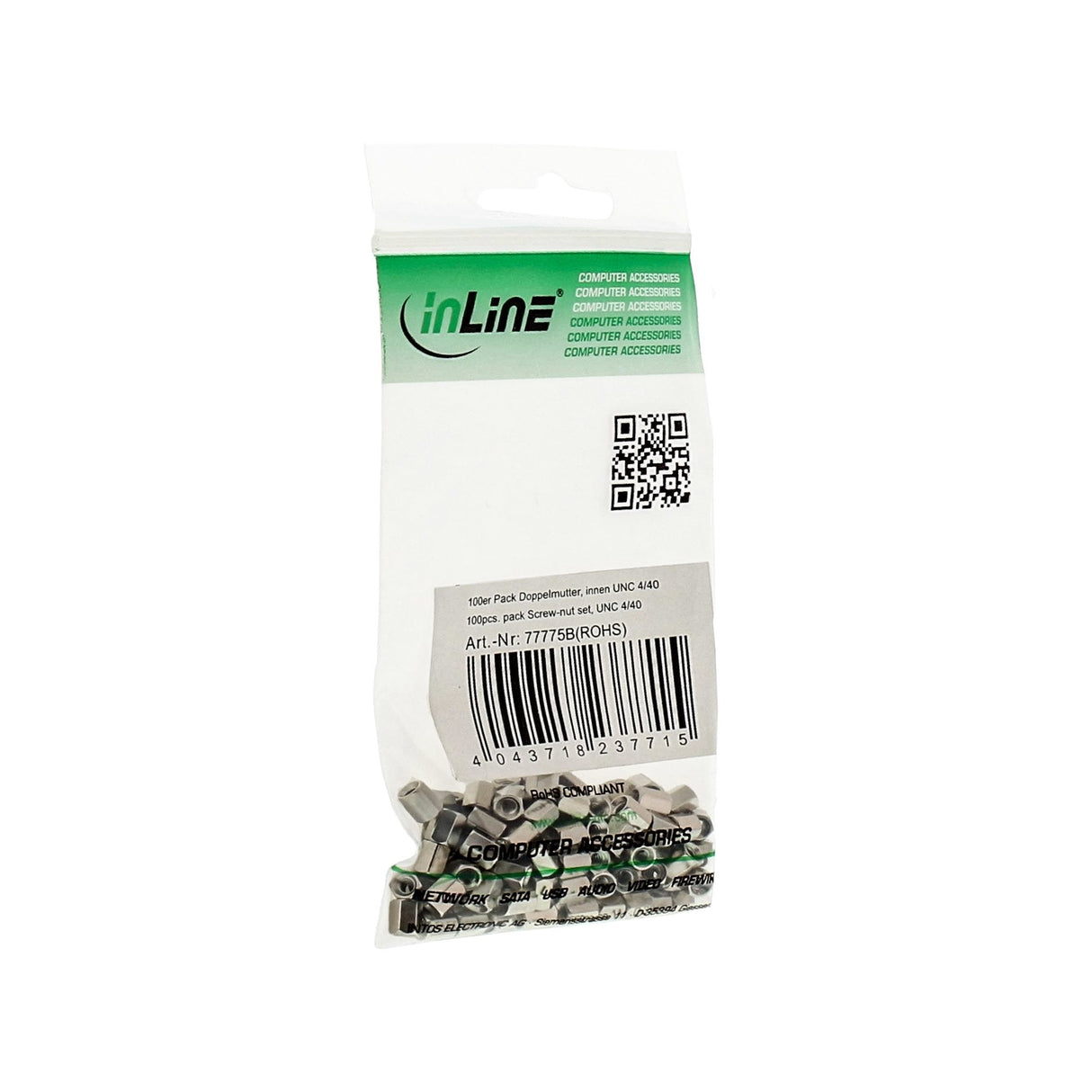 Juego De Tuercas Roscadas Inline Unc 4/40 10 Uds.