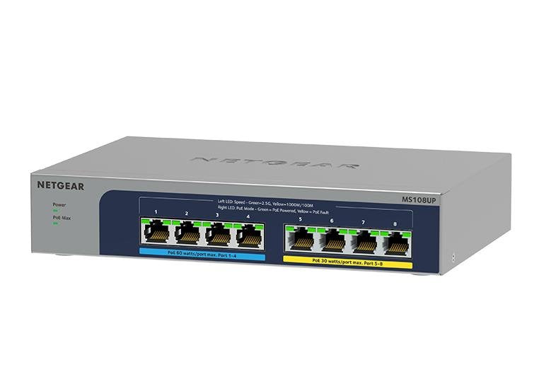 EAN 0606449156874 - NETGEAR MS108UP No administrado 2.5G Ethernet (100/1000/2500) Energía sobre Ethernet (PoE) imagen 1