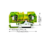 Wago 282-907 2-Leiter-Schutzleiterklemme,6 Mm
