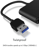 Lector De Tarjetas Externo Icy Box Ib-Cr301-U3 Negro Usb 3.2 Gen 1 (3.1 Gen 1)