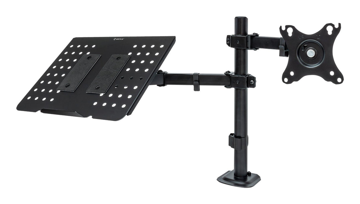 Unykach Uk1420 Soporte De Mesa Con Brazo Articulado Para Monitor De 10"-32" + Soporte Para Portatil - Giratorio,